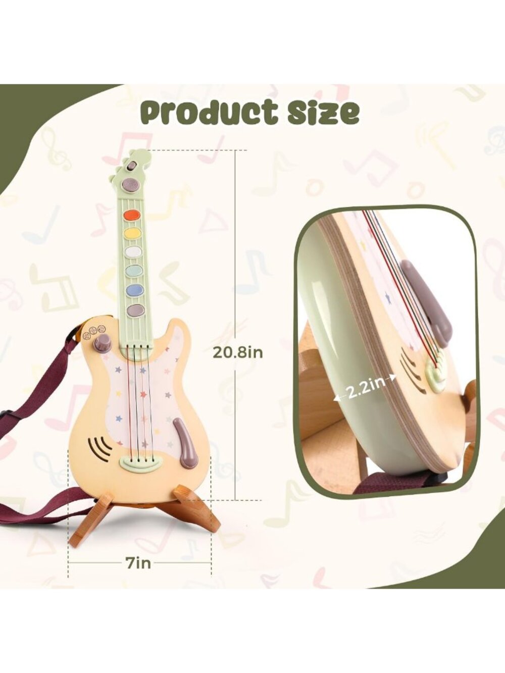 Electric Guitar Toy for Kids – Rock Style Musical Instrument with Real Strings - Picture 3 of 7